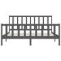 Gray solid wood bed frame 200x200 cm by vidaXL, Beds and slatted bases - Ref: Foro24-3106855, Price: 160,75 €, Discount: %