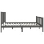 Gray solid wood bed frame 200x200 cm by vidaXL, Beds and slatted bases - Ref: Foro24-3106855, Price: 160,75 €, Discount: %