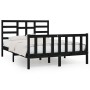 Black solid wood bed frame 120x200 cm by vidaXL, Beds and slatted bases - Ref: Foro24-3107612, Price: 182,59 €, Discount: %