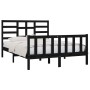 Black solid wood bed frame 120x200 cm by vidaXL, Beds and slatted bases - Ref: Foro24-3107612, Price: 182,59 €, Discount: %