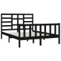 Black solid wood bed frame 120x200 cm by vidaXL, Beds and slatted bases - Ref: Foro24-3107612, Price: 182,59 €, Discount: %