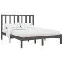 Gray solid wood bed frame 120x200 cm by vidaXL, Beds and slatted bases - Ref: Foro24-3106765, Price: 120,99 €, Discount: %