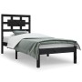 Estructura de cama madera maciza de pino negra 100x200 cm de vidaXL, Camas y somieres - Ref: Foro24-3107347, Precio: 120,96 €...