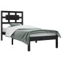 Estructura de cama madera maciza de pino negra 100x200 cm de vidaXL, Camas y somieres - Ref: Foro24-3107347, Precio: 120,96 €...