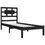 Estructura de cama madera maciza de pino negra 100x200 cm de vidaXL, Camas y somieres - Ref: Foro24-3107347, Precio: 120,96 €...