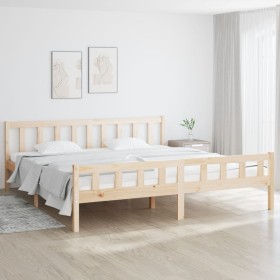 Estructura de cama de madera maciza 160x200 cm de vidaXL, Camas y somieres - Ref: Foro24-810689, Precio: 123,99 €, Descuento: %