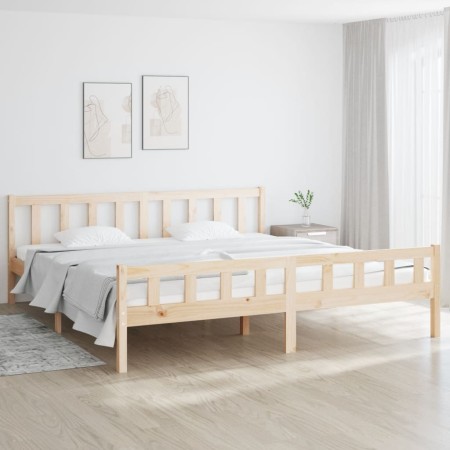 Estructura de cama de madera maciza 160x200 cm de vidaXL, Camas y somieres - Ref: Foro24-810689, Precio: 124,24 €, Descuento: %