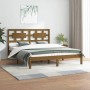 Honey brown solid pine wood bed frame 140x200 cm by vidaXL, Beds and slatted bases - Ref: Foro24-3107356, Price: 151,27 €, Di...