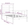 Estructura de cama madera maciza de pino gris 90x200 cm de vidaXL, Camas y somieres - Ref: Foro24-3107600, Precio: 115,99 €, ...