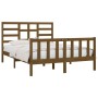 Estructura de cama madera maciza King marrón miel 150x200 cm de vidaXL, Camas y somieres - Ref: Foro24-3107621, Precio: 158,3...