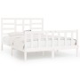 Solid white pine wood bed frame 160x200 cm by vidaXL, Beds and slatted bases - Ref: Foro24-3107624, Price: 150,16 €, Discount: %