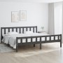 Gray solid wood bed frame 160x200 cm by vidaXL, Beds and slatted bases - Ref: Foro24-810691, Price: 130,12 €, Discount: %