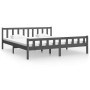 Gray solid wood bed frame 160x200 cm by vidaXL, Beds and slatted bases - Ref: Foro24-810691, Price: 130,12 €, Discount: %