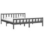 Gray solid wood bed frame 160x200 cm by vidaXL, Beds and slatted bases - Ref: Foro24-810691, Price: 130,12 €, Discount: %