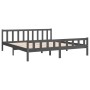 Gray solid wood bed frame 160x200 cm by vidaXL, Beds and slatted bases - Ref: Foro24-810691, Price: 130,12 €, Discount: %