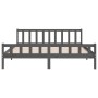 Gray solid wood bed frame 160x200 cm by vidaXL, Beds and slatted bases - Ref: Foro24-810691, Price: 130,12 €, Discount: %