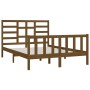 Estructura de cama madera maciza de pino marrón miel 140x200 cm de vidaXL, Camas y somieres - Ref: Foro24-3107616, Precio: 15...