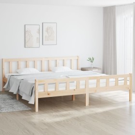 Solid wood bed frame 200x200 cm by vidaXL, Beds and slatted bases - Ref: Foro24-810699, Price: 91,99 €, Discount: %