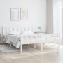 Estructura de cama de madera maciza blanca 140x190 cm de vidaXL, Camas y somieres - Ref: Foro24-810660, Precio: 118,70 €, Des...