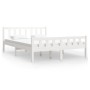 Estructura de cama de madera maciza blanca 140x190 cm de vidaXL, Camas y somieres - Ref: Foro24-810660, Precio: 118,70 €, Des...