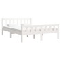 Estructura de cama de madera maciza blanca 140x190 cm de vidaXL, Camas y somieres - Ref: Foro24-810660, Precio: 118,70 €, Des...