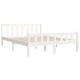 Estructura de cama de madera maciza blanca 140x190 cm de vidaXL, Camas y somieres - Ref: Foro24-810660, Precio: 118,70 €, Des...