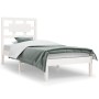 Solid white pine wood bed frame 90x200 cm by vidaXL, Beds and slatted bases - Ref: Foro24-3107339, Price: 89,99 €, Discount: %