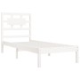 Solid white pine wood bed frame 90x200 cm by vidaXL, Beds and slatted bases - Ref: Foro24-3107339, Price: 89,99 €, Discount: %