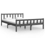 Estructura de cama madera maciza gris King Size 150x200 cm de vidaXL, Camas y somieres - Ref: Foro24-810686, Precio: 127,81 €...