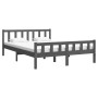 Estructura de cama madera maciza gris King Size 150x200 cm de vidaXL, Camas y somieres - Ref: Foro24-810686, Precio: 127,81 €...