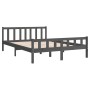 Estructura de cama madera maciza gris King Size 150x200 cm de vidaXL, Camas y somieres - Ref: Foro24-810686, Precio: 127,81 €...