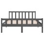 Estructura de cama madera maciza gris King Size 150x200 cm de vidaXL, Camas y somieres - Ref: Foro24-810686, Precio: 127,81 €...