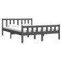 Estructura de cama madera maciza gris doble 135x190 cm de vidaXL, Camas y somieres - Ref: Foro24-810656, Precio: 115,88 €, De...