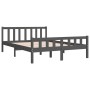 Estructura de cama madera maciza gris doble 135x190 cm de vidaXL, Camas y somieres - Ref: Foro24-810656, Precio: 115,88 €, De...