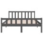 Estructura de cama madera maciza gris doble 135x190 cm de vidaXL, Camas y somieres - Ref: Foro24-810656, Precio: 115,88 €, De...