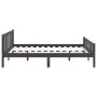 Estructura de cama madera maciza gris doble 135x190 cm de vidaXL, Camas y somieres - Ref: Foro24-810656, Precio: 115,88 €, De...