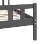 Estructura de cama madera maciza gris doble 135x190 cm de vidaXL, Camas y somieres - Ref: Foro24-810656, Precio: 115,88 €, De...