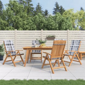 Reclining garden chairs and cushions 4 pcs solid teak wood by vidaXL, Garden chairs - Ref: Foro24-3196477, Price: 569,64 €, D...