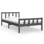 Gray solid wood bed frame 100x200 cm by vidaXL, Beds and slatted bases - Ref: Foro24-810671, Price: 120,99 €, Discount: %