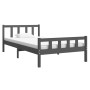 Gray solid wood bed frame 100x200 cm by vidaXL, Beds and slatted bases - Ref: Foro24-810671, Price: 120,99 €, Discount: %