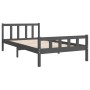 Gray solid wood bed frame 100x200 cm by vidaXL, Beds and slatted bases - Ref: Foro24-810671, Price: 120,99 €, Discount: %