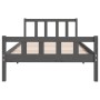 Gray solid wood bed frame 100x200 cm by vidaXL, Beds and slatted bases - Ref: Foro24-810671, Price: 120,99 €, Discount: %