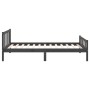 Gray solid wood bed frame 100x200 cm by vidaXL, Beds and slatted bases - Ref: Foro24-810671, Price: 120,99 €, Discount: %