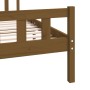 Estructura de cama doble madera maciza marrón miel 135x190 cm de vidaXL, Camas y somieres - Ref: Foro24-810657, Precio: 95,17...