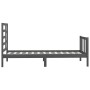 Solid gray pine wood bed frame 100x200 cm by vidaXL, Beds and slatted bases - Ref: Foro24-3107605, Price: 110,99 €, Discount: %