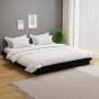 Estructura de cama de madera maciza negra 160x200 cm de vidaXL, Camas y somieres - Ref: Foro24-819921, Precio: 294,70 €, Desc...