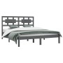 Solid gray pine wood bed frame 200x200 cm by vidaXL, Beds and slatted bases - Ref: Foro24-3107375, Price: 162,99 €, Discount: %