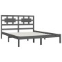 Solid gray pine wood bed frame 200x200 cm by vidaXL, Beds and slatted bases - Ref: Foro24-3107375, Price: 162,99 €, Discount: %