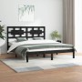 Solid black pine wood bed frame 160x200 cm by vidaXL, Beds and slatted bases - Ref: Foro24-3107367, Price: 172,93 €, Discount: %