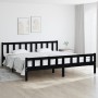 Black solid wood bed frame 160x200 cm by vidaXL, Beds and slatted bases - Ref: Foro24-810693, Price: 124,48 €, Discount: %